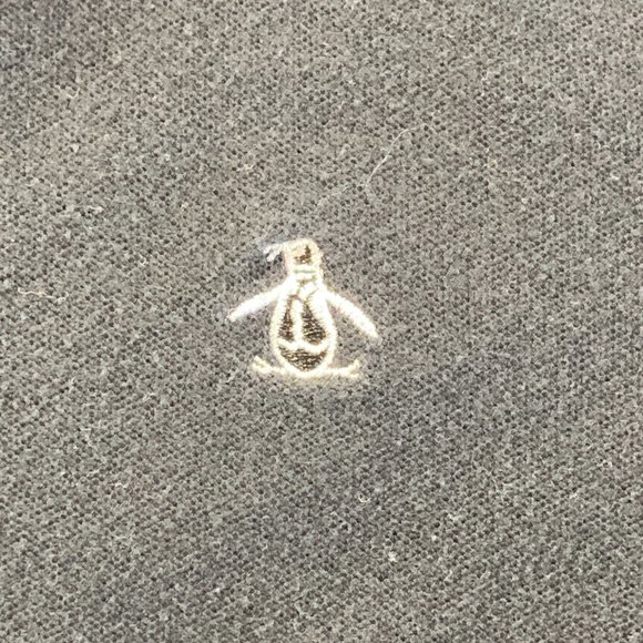 Original Penguin Polo Shirt Mens Adult Medium Black Collar Buttons - Picture 2 of 9